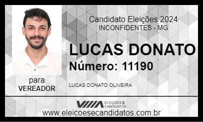 Candidato LUCAS DONATO 2024 - INCONFIDENTES - Eleições