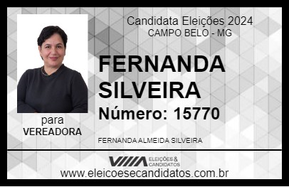 Candidato FERNANDA SILVEIRA 2024 - CAMPO BELO - Eleições