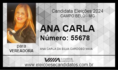 Candidato ANA CARLA 2024 - CAMPO BELO - Eleições