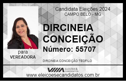 Candidato DIRCINEIA CONCEIÇÃO 2024 - CAMPO BELO - Eleições