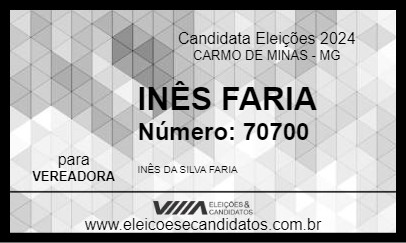 Candidato INÊS FARIA 2024 - CARMO DE MINAS - Eleições