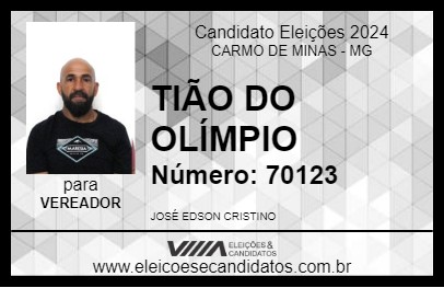 Candidato TIÃO DO OLÍMPIO 2024 - CARMO DE MINAS - Eleições