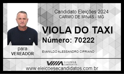 Candidato VIOLA DO TAXI 2024 - CARMO DE MINAS - Eleições