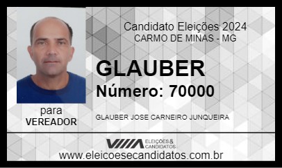 Candidato GLAUBER 2024 - CARMO DE MINAS - Eleições