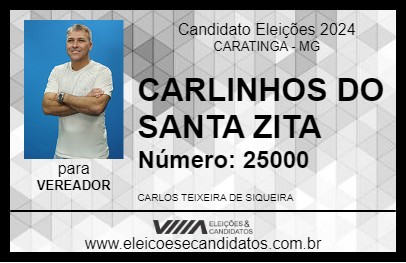 Candidato CARLINHOS DO SANTA ZITA 2024 - CARATINGA - Eleições