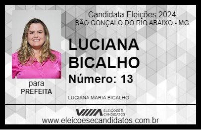 Candidato LUCIANA 2024 - SÃO GONÇALO DO RIO ABAIXO - Eleições