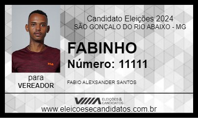 Candidato FABINHO 2024 - SÃO GONÇALO DO RIO ABAIXO - Eleições