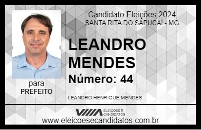 Candidato LEANDRO MENDES 2024 - SANTA RITA DO SAPUCAÍ - Eleições