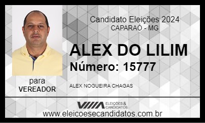 Candidato ALEX DO LILIM 2024 - CAPARAÓ - Eleições