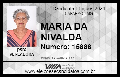 Candidato MARIA DA NIVALDA 2024 - CAPARAÓ - Eleições