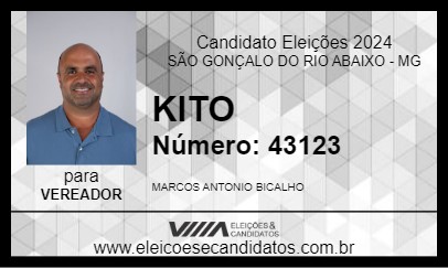 Candidato KITO 2024 - SÃO GONÇALO DO RIO ABAIXO - Eleições