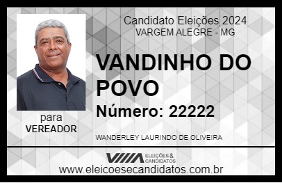 Candidato VANDINHO DO POVO 2024 - VARGEM ALEGRE - Eleições