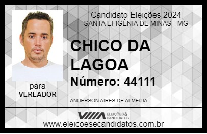 Candidato CHICO DA LAGOA 2024 - SANTA EFIGÊNIA DE MINAS - Eleições