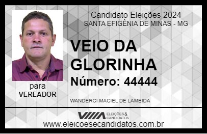 Candidato VEIO DA GLORINHA 2024 - SANTA EFIGÊNIA DE MINAS - Eleições