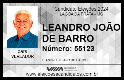 Candidato LEANDRO JOÃO DE BARRO 2024 - LAGOA DA PRATA - Eleições