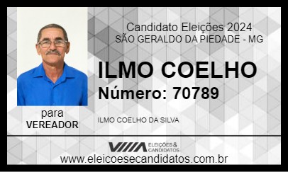 Candidato ILMO COELHO 2024 - SÃO GERALDO DA PIEDADE - Eleições