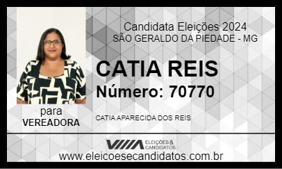 Candidato CATIA REIS 2024 - SÃO GERALDO DA PIEDADE - Eleições