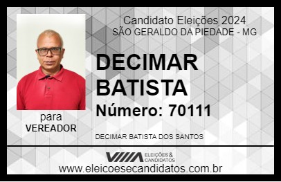 Candidato DECIMAR BATISTA 2024 - SÃO GERALDO DA PIEDADE - Eleições