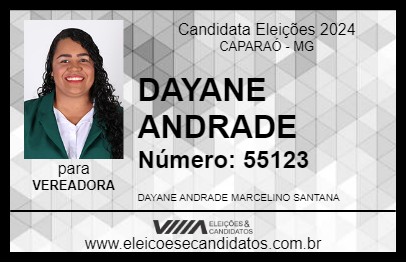 Candidato DAYANE ANDRADE 2024 - CAPARAÓ - Eleições