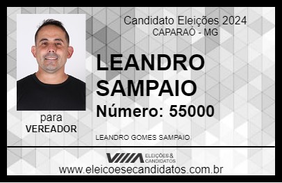 Candidato LEANDRO SAMPAIO 2024 - CAPARAÓ - Eleições