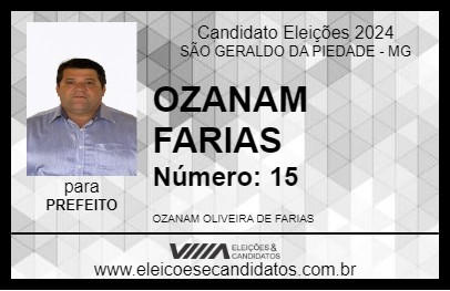 Candidato OZANAM FARIAS 2024 - SÃO GERALDO DA PIEDADE - Eleições