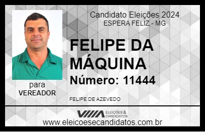 Candidato FELIPE DA MÁQUINA 2024 - ESPERA FELIZ - Eleições