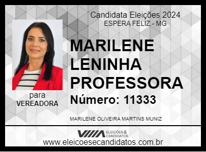 Candidato MARILENE LENINHA PROFESSORA 2024 - ESPERA FELIZ - Eleições