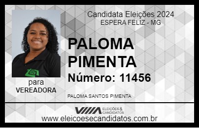 Candidato PALOMA PIMENTA 2024 - ESPERA FELIZ - Eleições