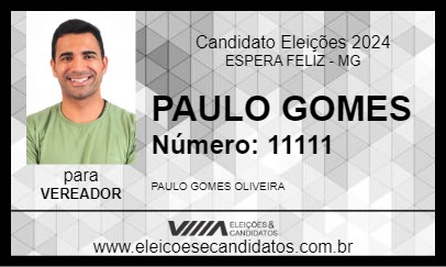 Candidato PAULO GOMES 2024 - ESPERA FELIZ - Eleições