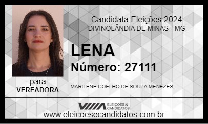 Candidato LENA 2024 - DIVINOLÂNDIA DE MINAS - Eleições