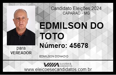 Candidato EDMILSON DO TOTO 2024 - CAPARAÓ - Eleições