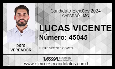 Candidato LUCAS VICENTE 2024 - CAPARAÓ - Eleições