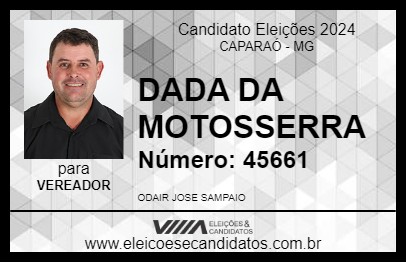 Candidato DADA DA MOTOSSERRA 2024 - CAPARAÓ - Eleições