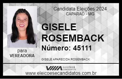 Candidato GISELE ROSEMBACK 2024 - CAPARAÓ - Eleições