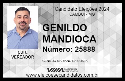 Candidato GENILDO MANDIOCA 2024 - CAMBUÍ - Eleições