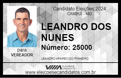 Candidato LEANDRO DOS NUNES 2024 - CAMBUÍ - Eleições