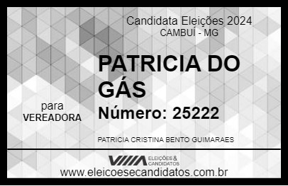 Candidato PATRICIA DO GÁS 2024 - CAMBUÍ - Eleições