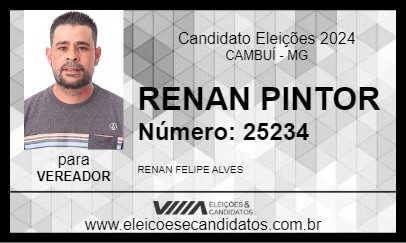 Candidato RENAN PINTOR 2024 - CAMBUÍ - Eleições