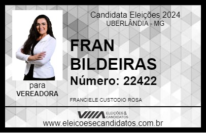 Candidato FRAN BILDEIRAS 2024 - UBERLÂNDIA - Eleições