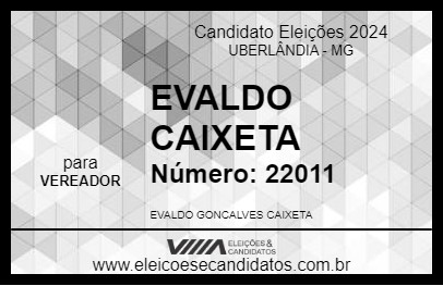 Candidato EVALDO CAIXETA 2024 - UBERLÂNDIA - Eleições