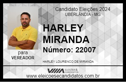 Candidato HARLEY MIRANDA 2024 - UBERLÂNDIA - Eleições