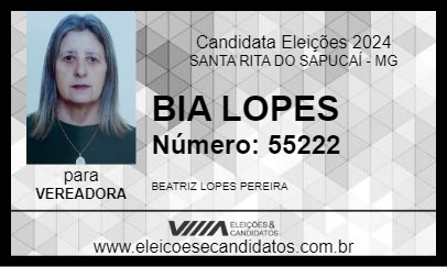 Candidato BIA LOPES 2024 - SANTA RITA DO SAPUCAÍ - Eleições