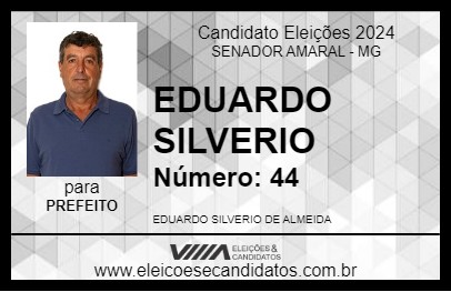 Candidato EDUARDO SILVERIO 2024 - SENADOR AMARAL - Eleições