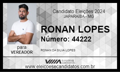 Candidato RONAN LOPES 2024 - JAPARAÍBA - Eleições