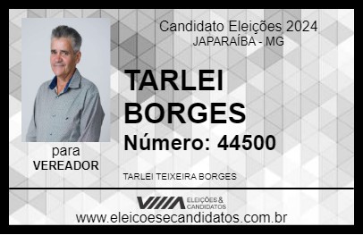 Candidato TARLEI BORGES 2024 - JAPARAÍBA - Eleições