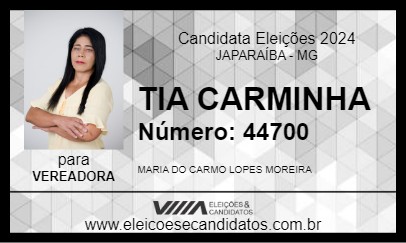 Candidato TIA CARMINHA 2024 - JAPARAÍBA - Eleições