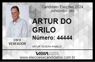 Candidato ARTUR DO GRILO 2024 - JAPARAÍBA - Eleições