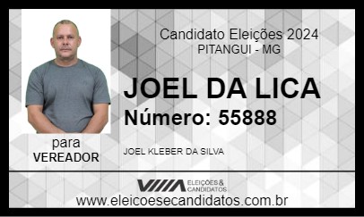 Candidato JOEL DA LICA 2024 - PITANGUI - Eleições