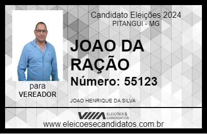 Candidato JOAO DA RAÇÃO 2024 - PITANGUI - Eleições