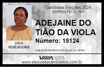 Candidato ADEJAINE DO TIÃO DA VIOLA 2024 - ESPERA FELIZ - Eleições